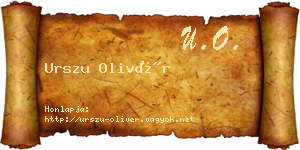 Urszu Olivér névjegykártya