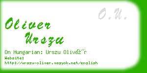 oliver urszu business card